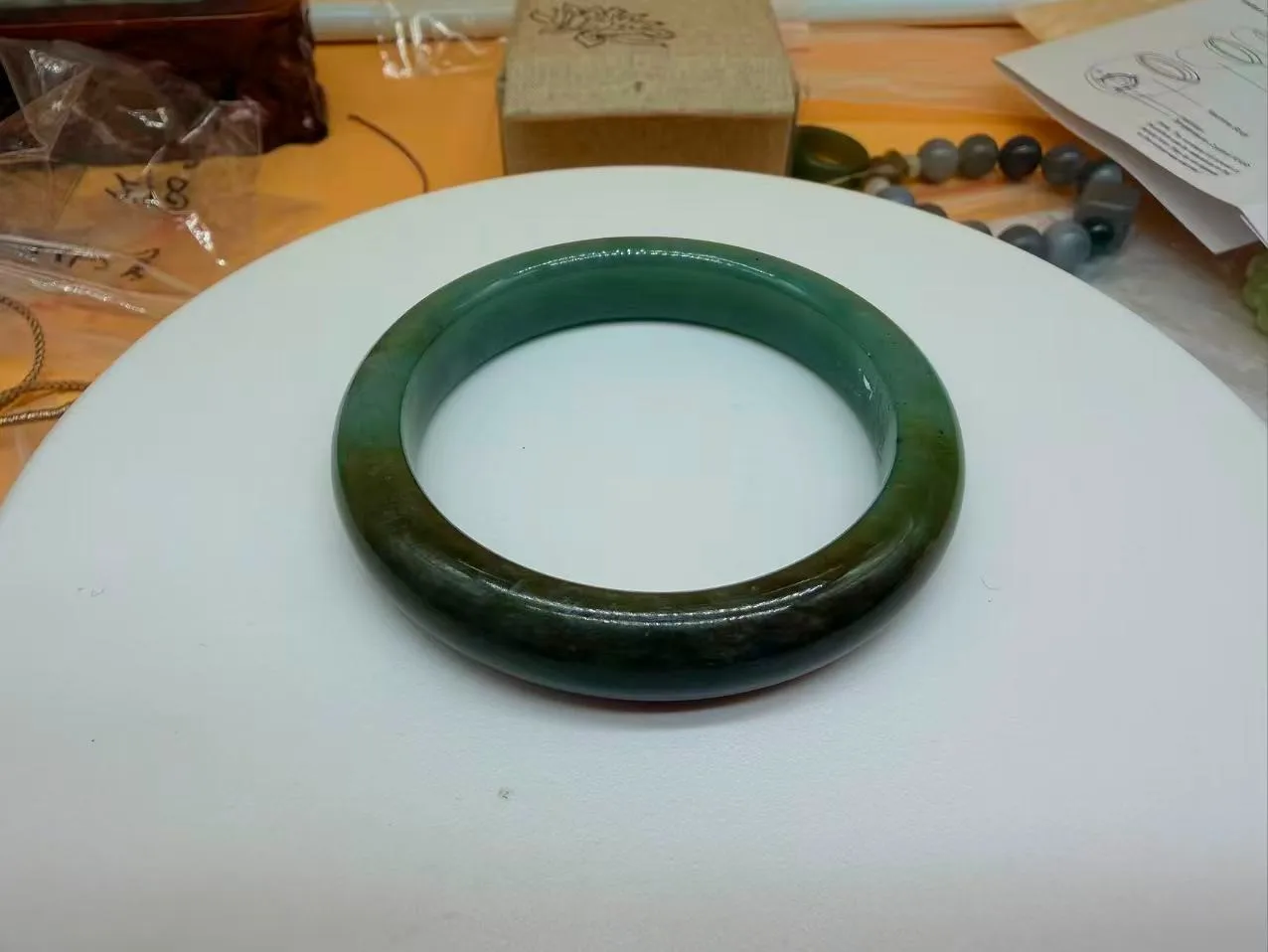 Hetian jade bangle 54-64mm blue w/ sugar oily
Hetian jade bangle 54-64mm blue w/ sugar oily