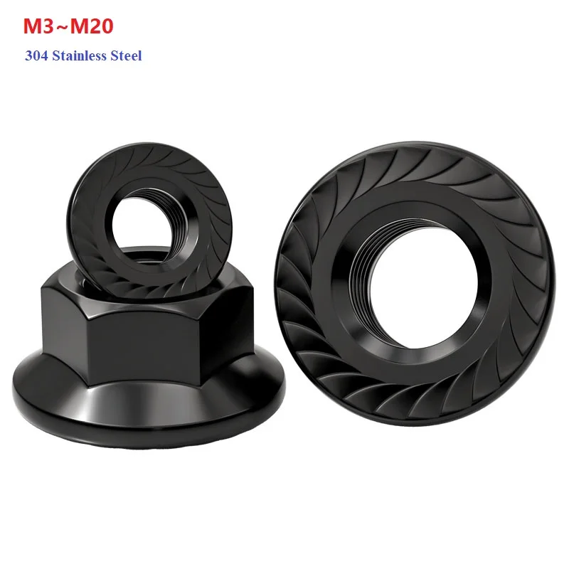 304 Stainless Steel Black Metric Flange Nut Hard Coating Scratch Resistant M3M4M5M6M8M10M12 M14 M16 M20 Serrated Hex Flange Nuts
304 Stainless Steel Black Metric Flange Nut Hard Coating Scratch Resistant M3M4M5M6M8M10M12 M14 M16 M20 Serrated Hex Flange Nuts