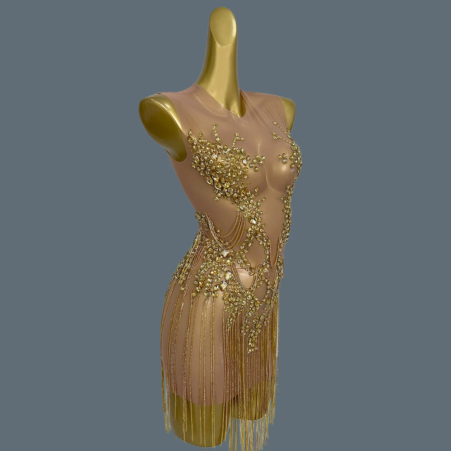 Women Crystals Tassel Mini Dress Birthday Party Outfit Sexy Dance Stage Wear Festival Celebrate Sparkly High-end Dress Zuanhua
Women Crystals Tassel Mini Dress Birthday Party Outfit Sexy Dance Stage Wear Festival Celebrate Sparkly High-end Dress Zuanhua