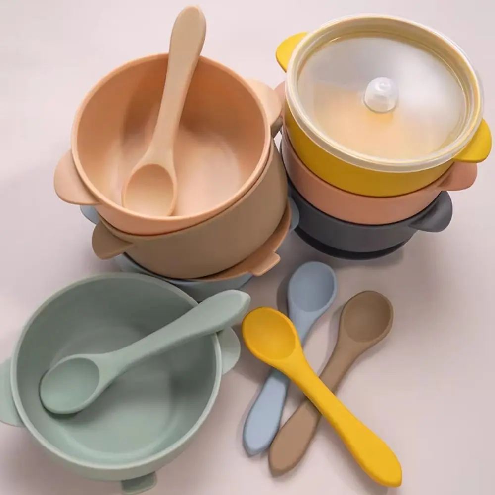 Bowl Lid Spoon Set Baby Suction Dinner Bowl Durable Waterproof Baby Silicone Suction Plate Sturdy 400ML Kids Feeding Tableware
Bowl Lid Spoon Set Baby Suction Dinner Bowl Durable Waterproof Baby Silicone Suction Plate Sturdy 400ML Kids Feeding Tableware
