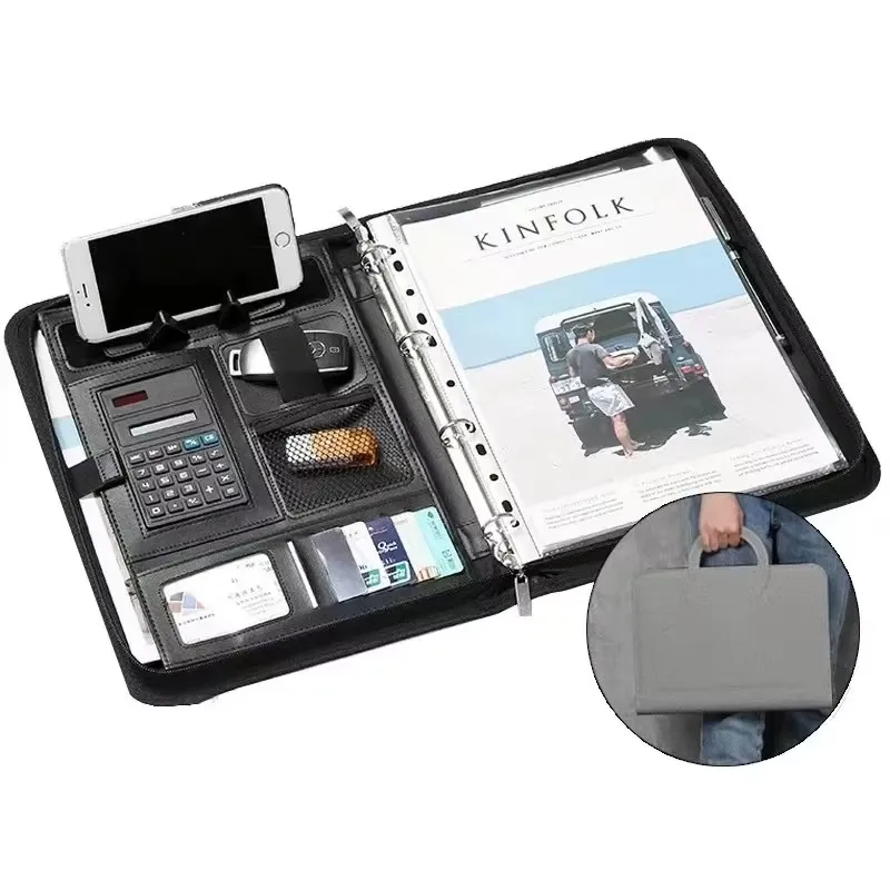 Folder Manager Document Padfolio Leather PU Briefcase Bag Pad Office With Portable Customize Binder Organizer Calculator File
Folder Manager Document Padfolio Leather PU Briefcase Bag Pad Office With Portable Customize Binder Organizer Calculator File