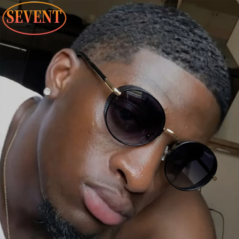 Vintage Steampunk Round Sunglasses Men Metal Frame Oval Punk Shield Sun Glasses For Male 2026 Luxury Brand Gradient Lens Shades
Vintage Steampunk Round Sunglasses Men Metal Frame Oval Punk Shield Sun Glasses For Male 2026 Luxury Brand Gradient Lens Shades