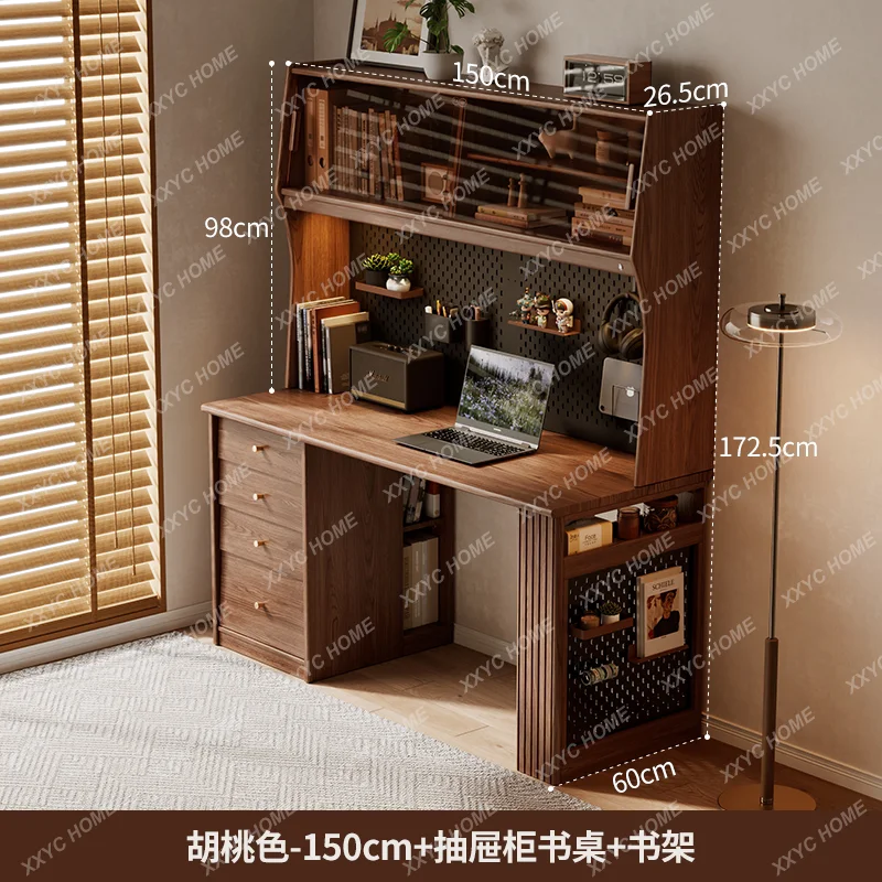 SLSolid wood bedroom double computer desk bookshelf with drawers multi-functional
SLSolid wood bedroom double computer desk bookshelf with drawers multi-functional