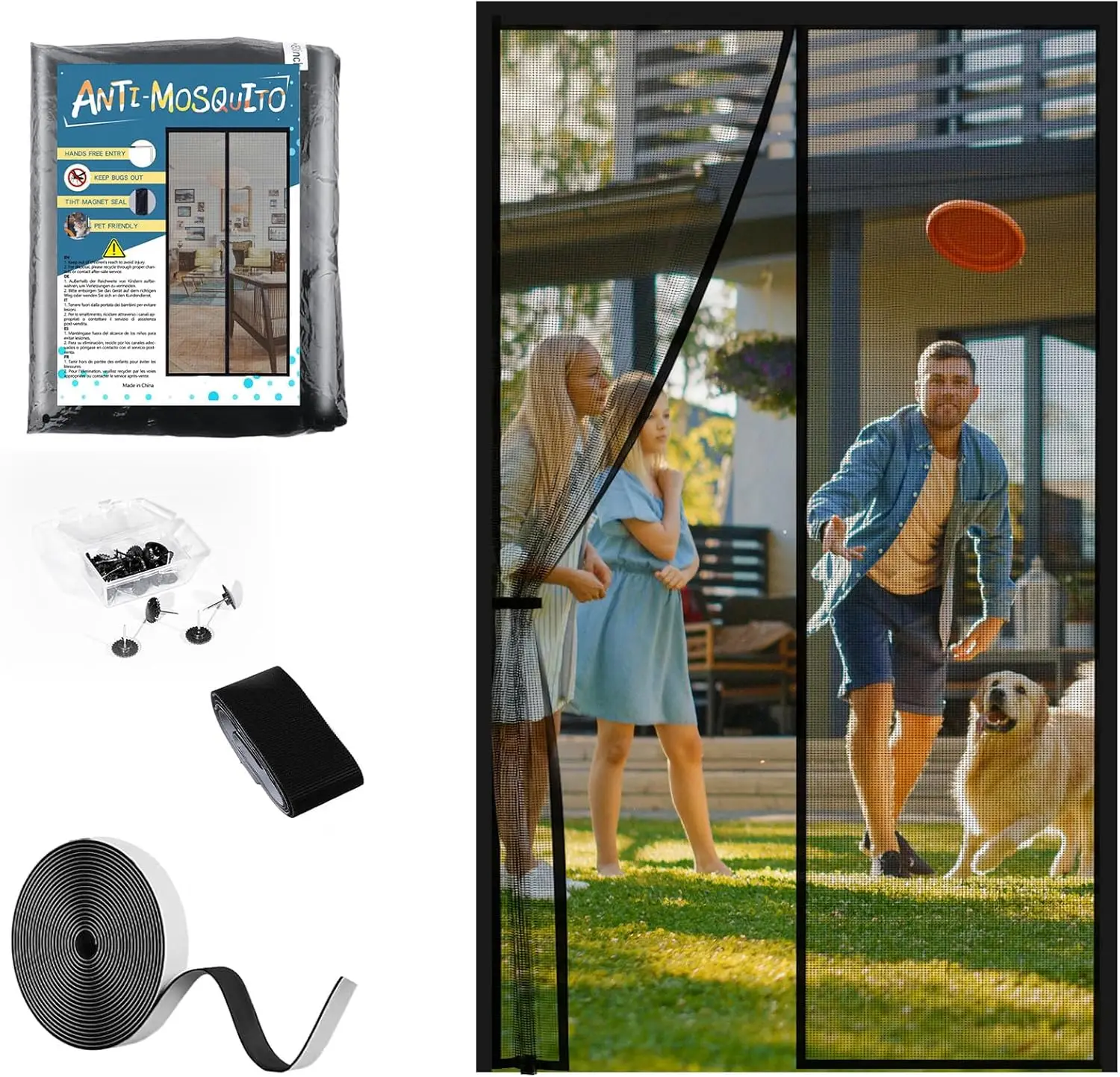 Magnetic Screen Door Mesh Keeps Bugs Out, 36"x83" Fits 34"x82" Doors, Heavy Duty Fiberglass Washable Hands Free Entry
Magnetic Screen Door Mesh Keeps Bugs Out, 36"x83" Fits 34"x82" Doors, Heavy Duty Fiberglass Washable Hands Free Entry