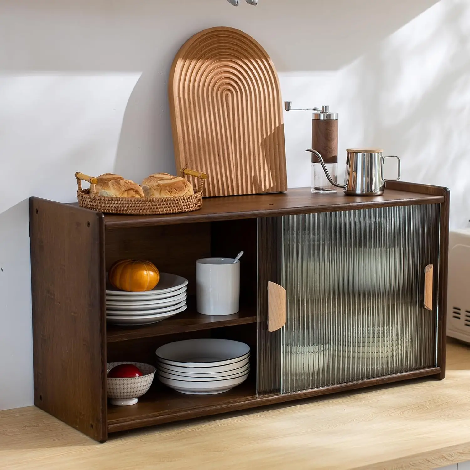 Small Bamboo Pantry Cabinet with Glass Doors for Kitchen Living Room Dining Room
Small Bamboo Pantry Cabinet with Glass Doors for Kitchen Living Room Dining Room