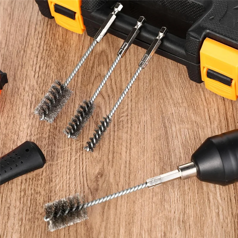 SEWS-4 Pcs Wire Brushes For Drill Stainless Steel Bore Brush Set 3/8In 1/2In 3/4In 7/8In For Drill Ports Tubes Bearings
SEWS-4 Pcs Wire Brushes For Drill Stainless Steel Bore Brush Set 3/8In 1/2In 3/4In 7/8In For Drill Ports Tubes Bearings