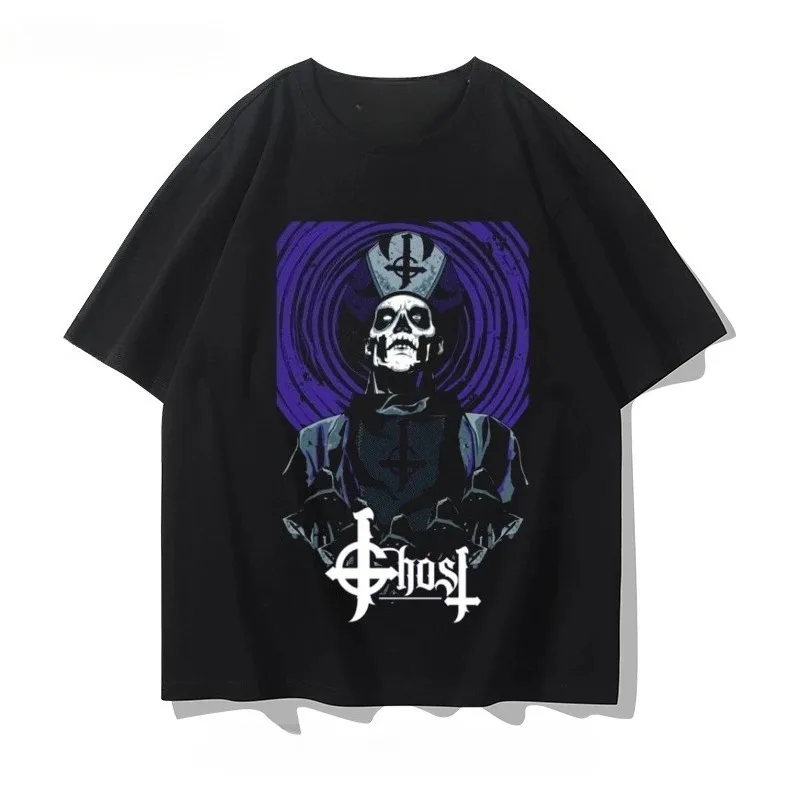 Летняя футболка 2025 года с символикой группы Ghost B.C., металлическая памятная футболка, мужская и женская футболка с коротким рукавом с изображением шведской хард-рок группы Papa Swedish
Летняя футболка 2025 года с символикой группы Ghost B.C., металлическая памятная футболка, мужская и женская футболка с коротким рукавом с изображением шведской хард-рок группы Papa Swedish