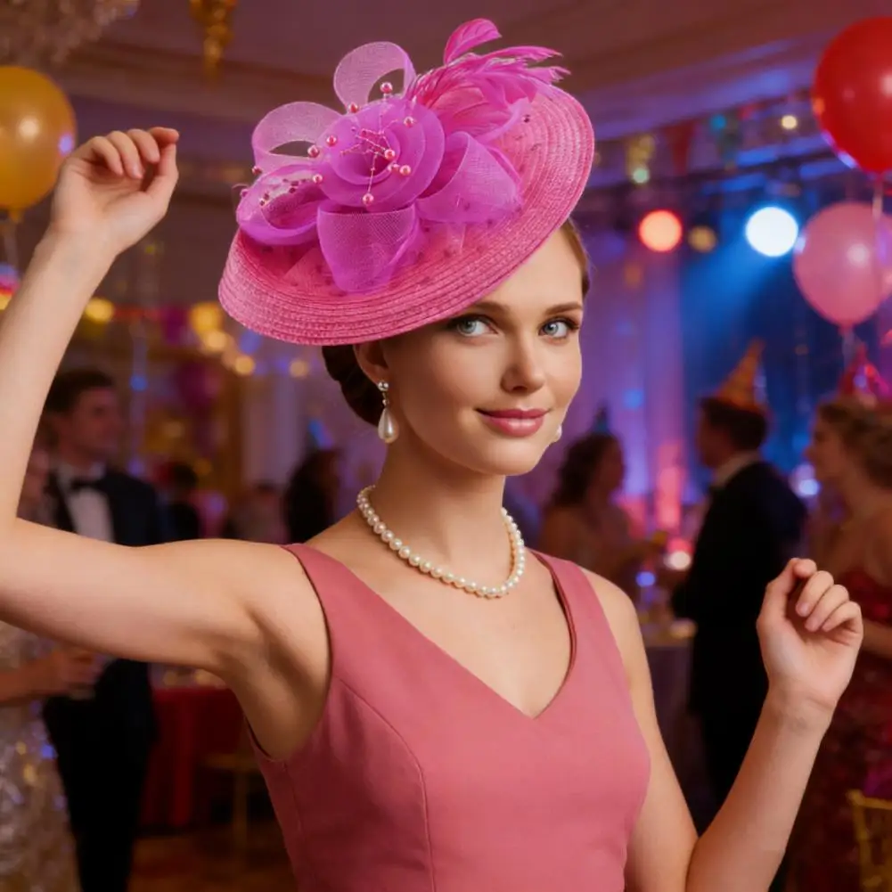 Elegant Fascinators For Women Charming Mesh Feather Headderss Cocktail Tea Party Hairbands Civil Wedding Hat Hair Accessories
Elegant Fascinators For Women Charming Mesh Feather Headderss Cocktail Tea Party Hairbands Civil Wedding Hat Hair Accessories