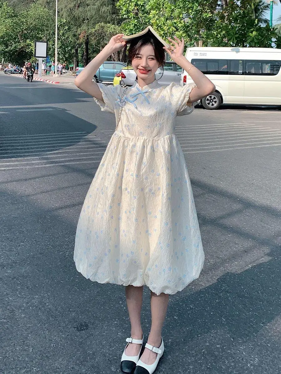 plus Size Floral Print Qipao Dress Button Detail Summer Skirt for plus Size Women Puffy Sleeve Stand Collar City Walk Dress
plus Size Floral Print Qipao Dress Button Detail Summer Skirt for plus Size Women Puffy Sleeve Stand Collar City Walk Dress