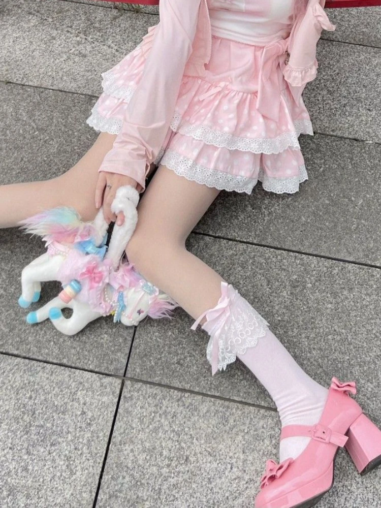 Summer Sweet Cute Skirt Women Casual Princess Solid Bow Chic Cake Mini Skirt Female Japanese Kawaii Pink Lace Y2k Skirt 2024
Summer Sweet Cute Skirt Women Casual Princess Solid Bow Chic Cake Mini Skirt Female Japanese Kawaii Pink Lace Y2k Skirt 2024