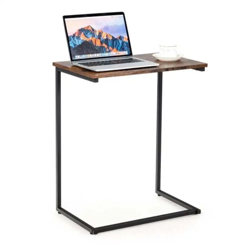 C-shaped Industrial End Table with Metal Frame
C-shaped Industrial End Table with Metal Frame