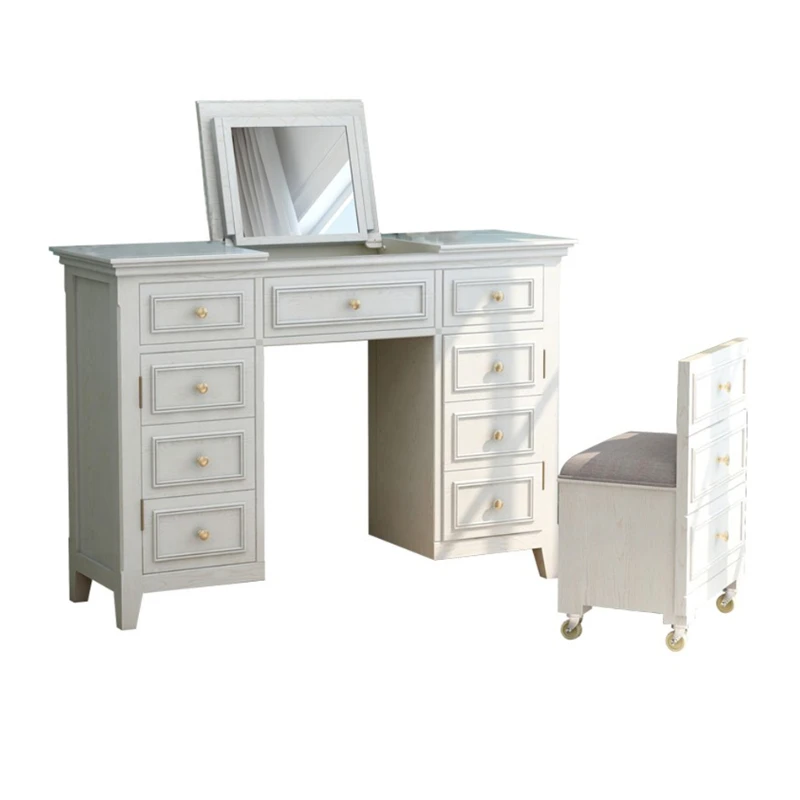 White dressing table girls bedroom decoration room table multi-functional storage integrated dressing table
White dressing table girls bedroom decoration room table multi-functional storage integrated dressing table