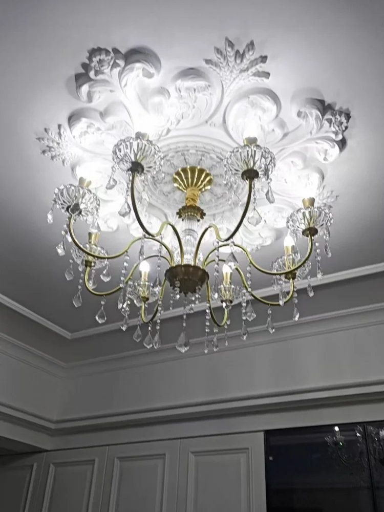 French Retro Copper Crystal Living Room E14 Chandeliers Light Luxury Dining Room Bedroom Study Candle Pendant Lights Lustre Lamp
French Retro Copper Crystal Living Room E14 Chandeliers Light Luxury Dining Room Bedroom Study Candle Pendant Lights Lustre Lamp