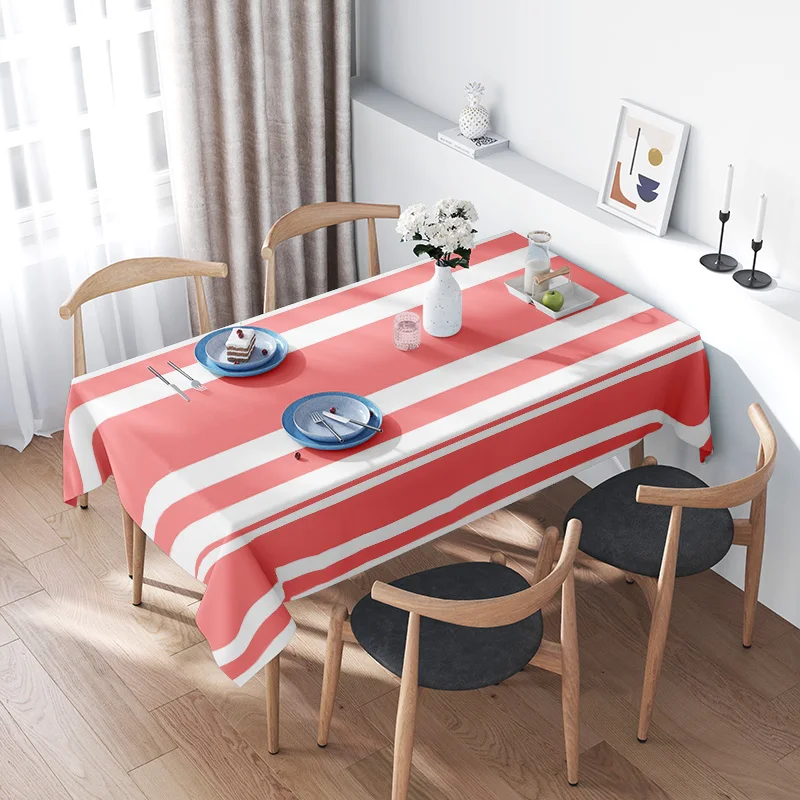 Modern Geometric Striped Tablecloth: Red White Plaid Pattern Dining Table Cover for Home Decor - Size 3D Printed Polyester Fabri
Modern Geometric Striped Tablecloth: Red White Plaid Pattern Dining Table Cover for Home Decor - Size 3D Printed Polyester Fabri