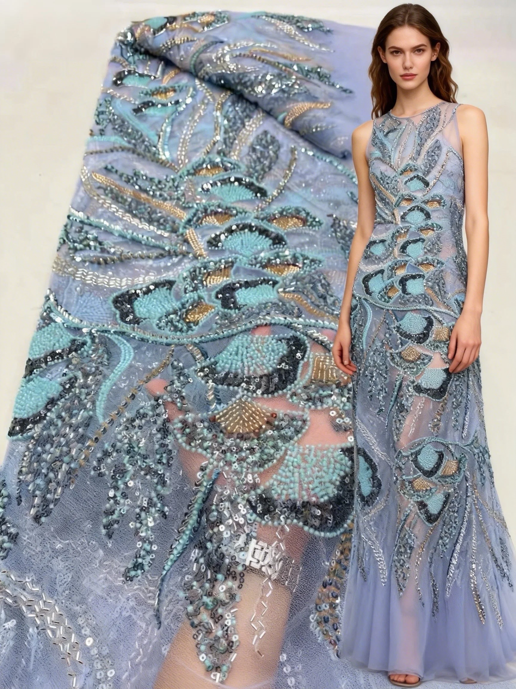 Latest African Sequins Lace Fabric Nigerian and French Tulle Lace 2026 High Quality Embroidery Beaded for Wedding Dress Sewing
Latest African Sequins Lace Fabric Nigerian and French Tulle Lace 2026 High Quality Embroidery Beaded for Wedding Dress Sewing