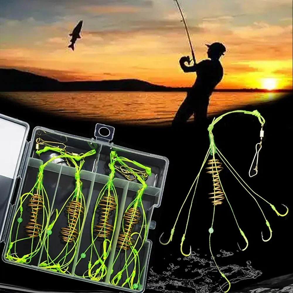 4Pcs/Box Explosion Fishing Hooks Drum Spring Bait Fishhooks with Luminous Beads Bomb Hook Sea Pole Fishing Accessories
4Pcs/Box Explosion Fishing Hooks Drum Spring Bait Fishhooks with Luminous Beads Bomb Hook Sea Pole Fishing Accessories