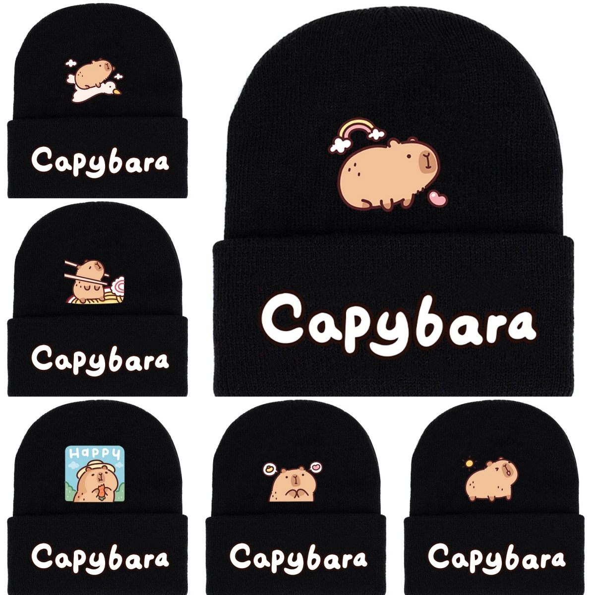 Модные зимние вязаные шапки с рисунком капибары, теплые кавайные шапки для путешествий на открытом воздухе, для женщин и мужчин, портативная повседневная шапка с манжетами, подарок
Модные зимние вязаные шапки с рисунком капибары, теплые кавайные шапки для путешествий на открытом воздухе, для женщин и мужчин, портативная повседневная шапка с манжетами, подарок
