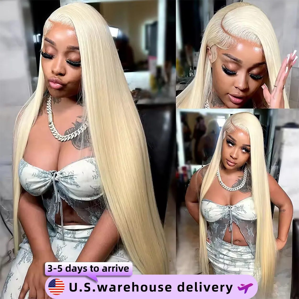 250% 613 Honey Blonde 40 Inches Bone Straight 13x6 Lace Front Human Hair Wigs 13x4 Lace Frontal Brazilian Remy Hair Wig
250% 613 Honey Blonde 40 Inches Bone Straight 13x6 Lace Front Human Hair Wigs 13x4 Lace Frontal Brazilian Remy Hair Wig