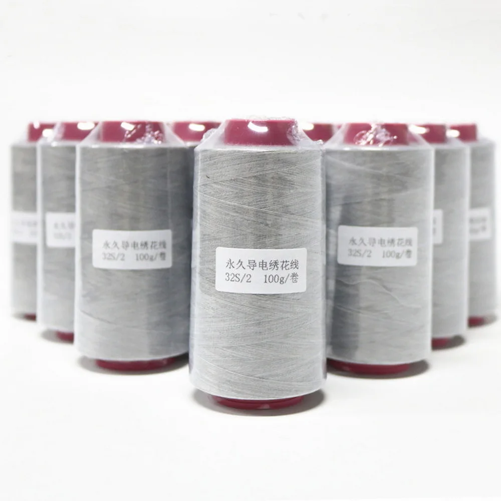 100g/roll Conductive Embroidery Thread Touch Screen Glove Fingertip Antistatic Computer Embroidery Yarn 32S/2 Sewing Thread
100g/roll Conductive Embroidery Thread Touch Screen Glove Fingertip Antistatic Computer Embroidery Yarn 32S/2 Sewing Thread
