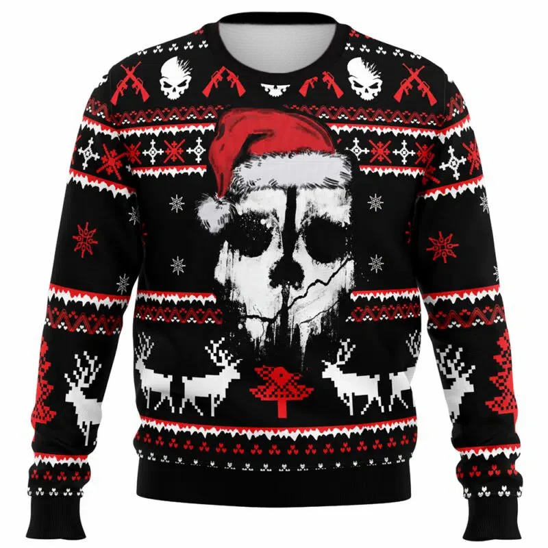 New Ugly Christmas Call of Duty Ghost Skull Santa Hat Graphic Pullover Men Women Game Fans Casual Long Sleeve Fashion Trendy Top
New Ugly Christmas Call of Duty Ghost Skull Santa Hat Graphic Pullover Men Women Game Fans Casual Long Sleeve Fashion Trendy Top