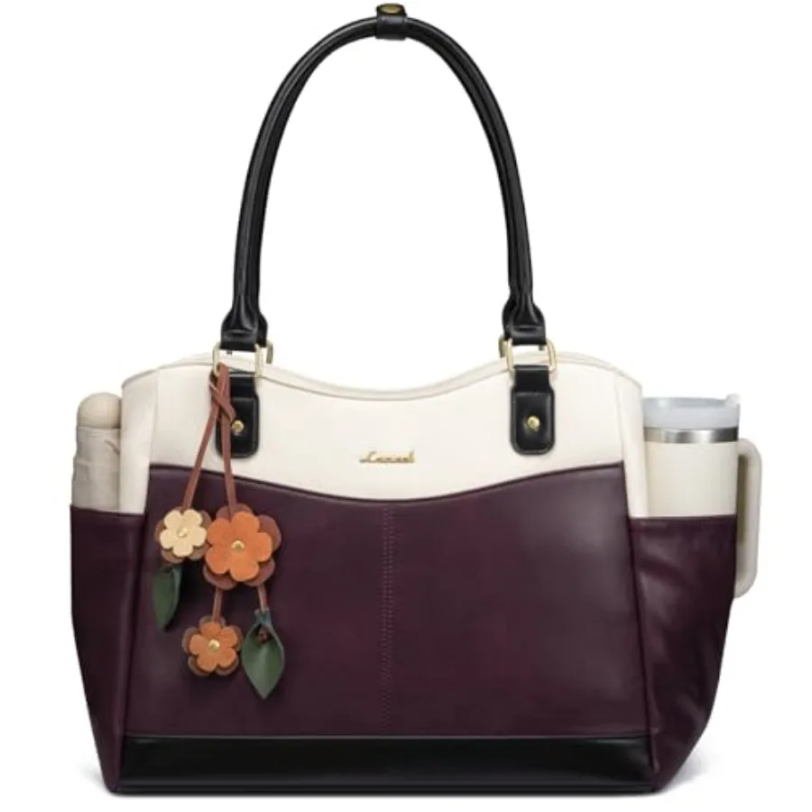 LOVEVOOK Laptop Bag for Women, Original Vintage Work Tote Bag Computer Office Teacher Bag with Flower Pendant
LOVEVOOK Laptop Bag for Women, Original Vintage Work Tote Bag Computer Office Teacher Bag with Flower Pendant