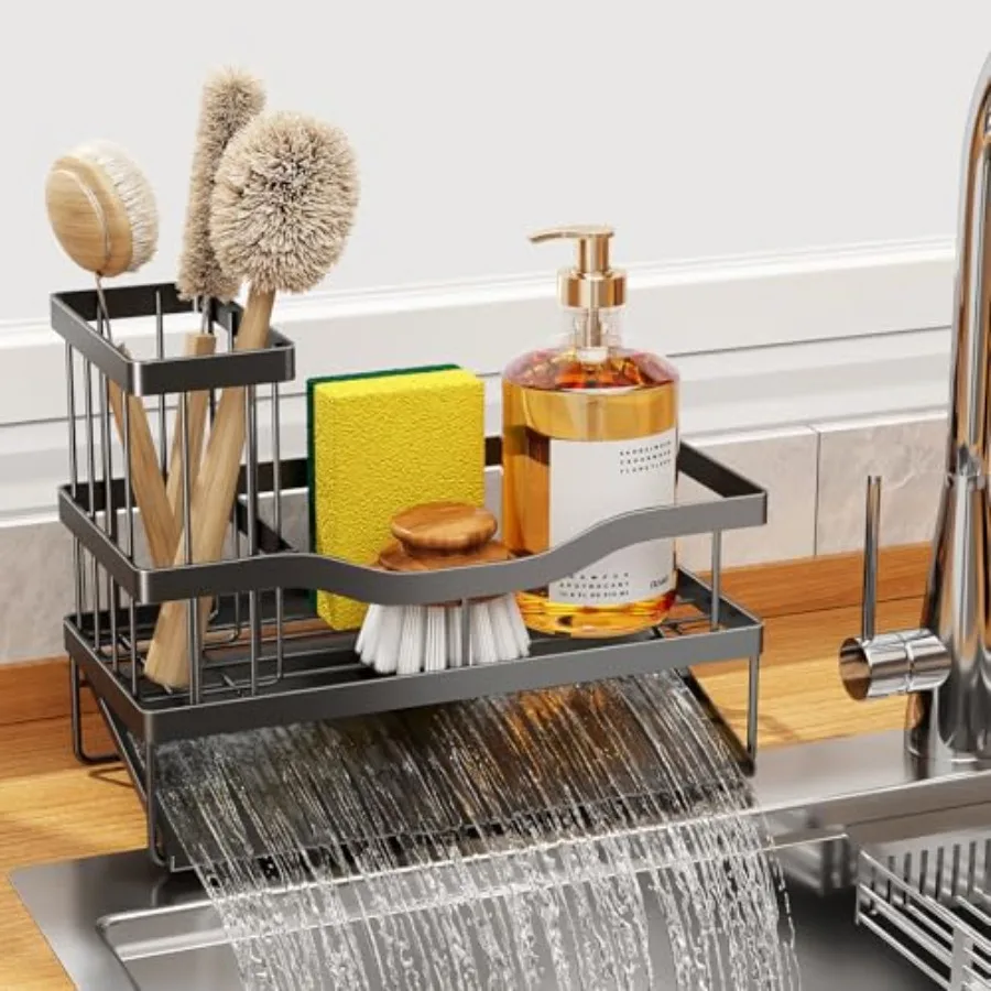 Sponge Holder for Kitchen Sink, Sink Caddy with Self Drain Tray, Kitchen Sink Organizer, Stainless Steel Countertop Sink Sponge
Sponge Holder for Kitchen Sink, Sink Caddy with Self Drain Tray, Kitchen Sink Organizer, Stainless Steel Countertop Sink Sponge