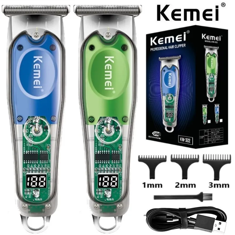 Kemei-322 Professional Cordless Hair Clipper for Men Lithium Beard Hair Trimmer Electric Hair Cutting Machine Rechargeable
Kemei-322 Professional Cordless Hair Clipper for Men Lithium Beard Hair Trimmer Electric Hair Cutting Machine Rechargeable