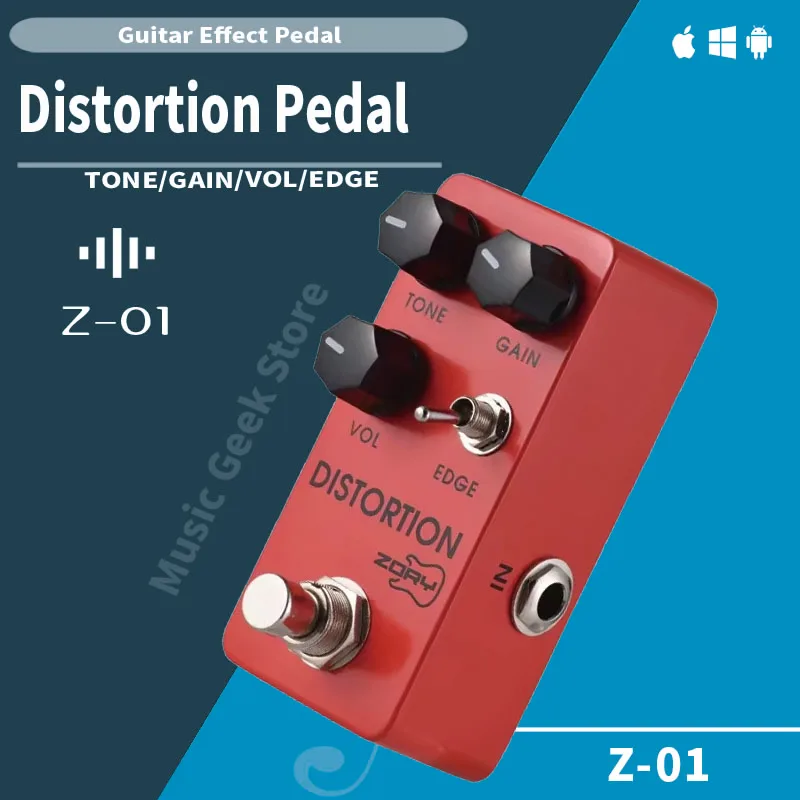 ZORY Z-01 Mini Metal Distortion Guitar Pedal TONE GAIN VOL EDGE True Bypass Aluminum Alloy DC 9V 6.35mm Heavy Aggressive Tone
ZORY Z-01 Mini Metal Distortion Guitar Pedal TONE GAIN VOL EDGE True Bypass Aluminum Alloy DC 9V 6.35mm Heavy Aggressive Tone