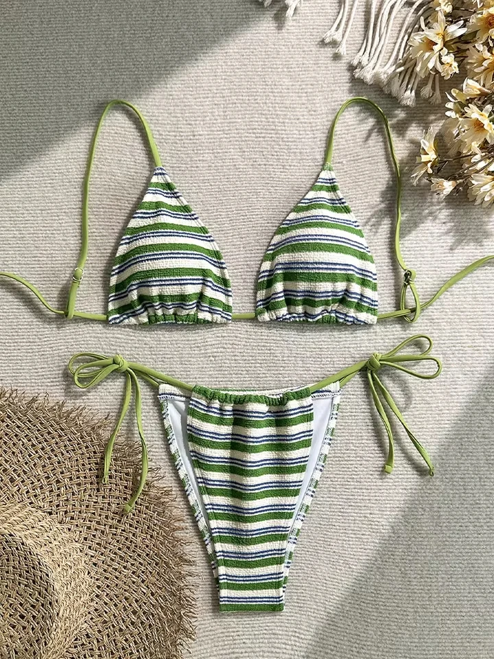 Vzvn 2026 New All Season Backless Bikinis 2 Piece Set Sexy Stripe Laced Up Bikini Women Split Swimsuit Beach Vacation Bikinis
Vzvn 2026 New All Season Backless Bikinis 2 Piece Set Sexy Stripe Laced Up Bikini Women Split Swimsuit Beach Vacation Bikinis
