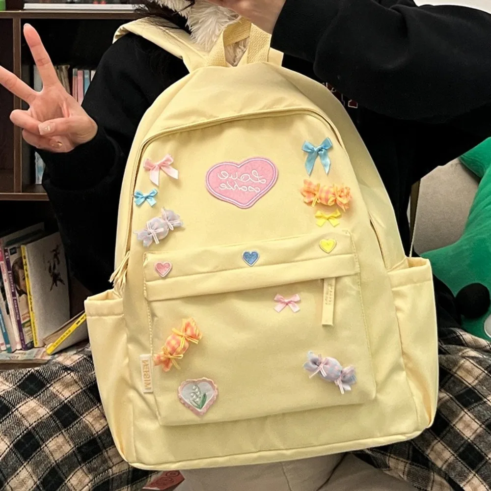Sweet College Style Students Backpack Large Capacity Cute Bow Women's Backpack Nylon School Bag Travel
Sweet College Style Students Backpack Large Capacity Cute Bow Women's Backpack Nylon School Bag Travel