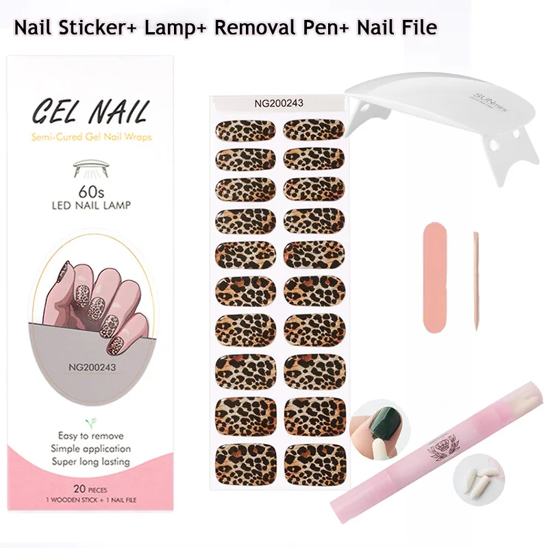 5pcs/set Gradient Jelly Semi Cured Gel Nail Strips with Nail Lamp leopard print Waterproof Nail Stickers Long Lasting Wrap
5pcs/set Gradient Jelly Semi Cured Gel Nail Strips with Nail Lamp leopard print Waterproof Nail Stickers Long Lasting Wrap