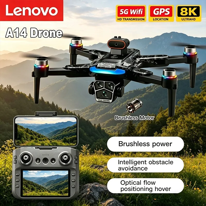 Lenovo A14 Drone 8K Professional GPS HD Camera Drones 5G WIFI FPV Video 4k UAV Large Screen Remote Control Quadcopter Dron
Lenovo A14 Drone 8K Professional GPS HD Camera Drones 5G WIFI FPV Video 4k UAV Large Screen Remote Control Quadcopter Dron