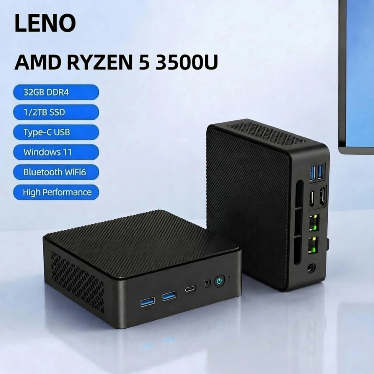 Mini PC AMD Ryzen 5 3500U 32GB DDR4 1/2TB SSD Windows 11 Desktop Gaming Office Mini Computers WIFI 6 Dual 4k Display TYPE-C
Mini PC AMD Ryzen 5 3500U 32GB DDR4 1/2TB SSD Windows 11 Desktop Gaming Office Mini Computers WIFI 6 Dual 4k Display TYPE-C