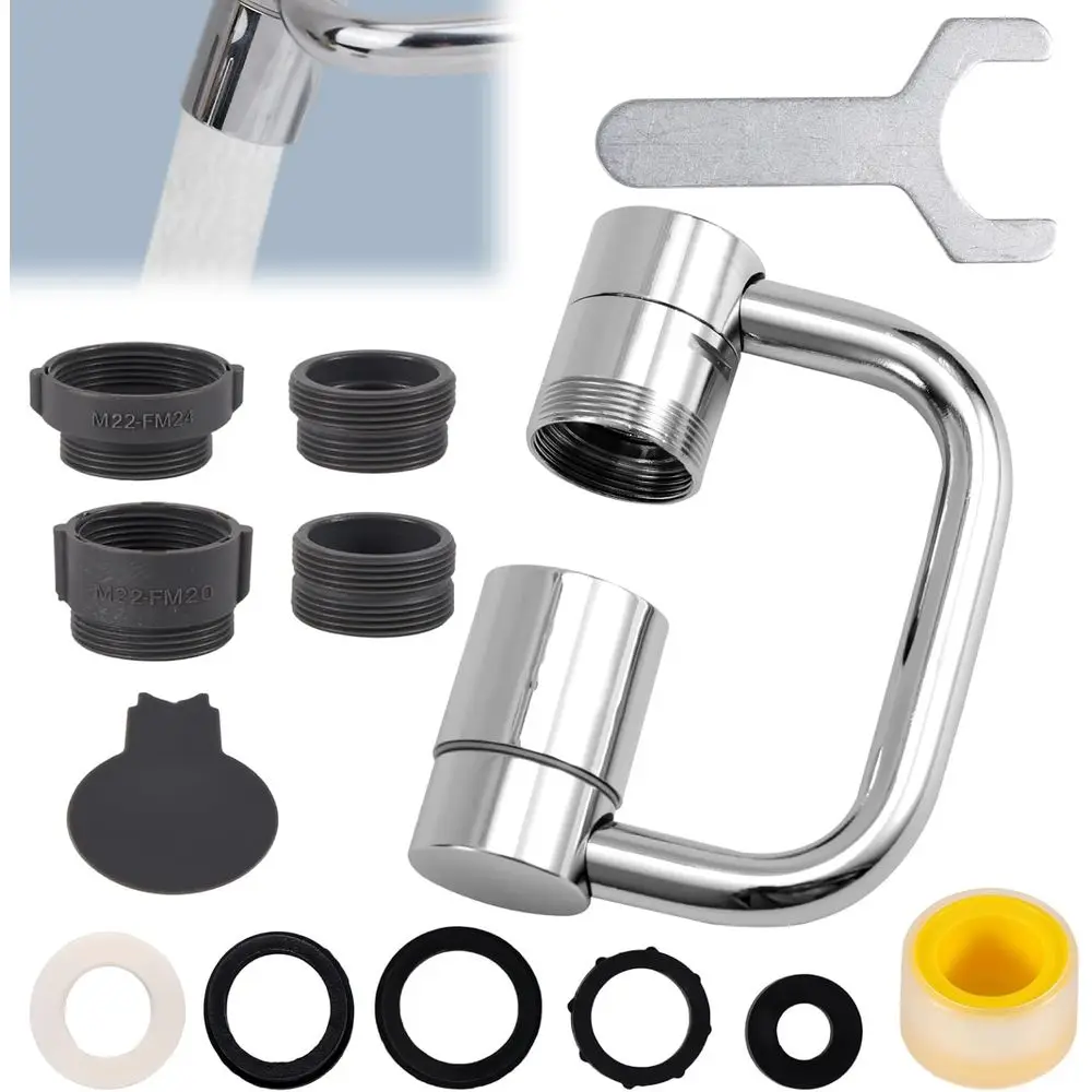 Unil Sink aucet Extender, 1080°-1440° Rotatable Aerator Extension with U-Shape Design 2-e Adjustable Swivel aucet Extender or Ki
Unil Sink aucet Extender, 1080°-1440° Rotatable Aerator Extension with U-Shape Design 2-e Adjustable Swivel aucet Extender or Ki