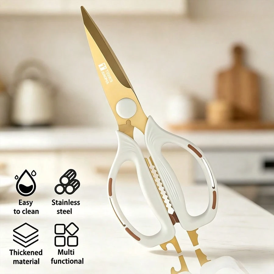 1pc Multi-Purpose Scissors, Heavy Duty Kitchen Shears, Suitable For Household Sewing, Office Paper Cutting, Cutting Chicken, Steak, Vegetables, Ergonomic Stainless Steel Scissors, Perfect Gift For Women
1pc Multi-Purpose Scissors, Heavy Duty Kitchen Shears, Suitable For Household Sewing, Office Paper Cutting, Cutting Chicken, Steak, Vegetables, Ergonomic Stainless Steel Scissors, Perfect Gift For Women