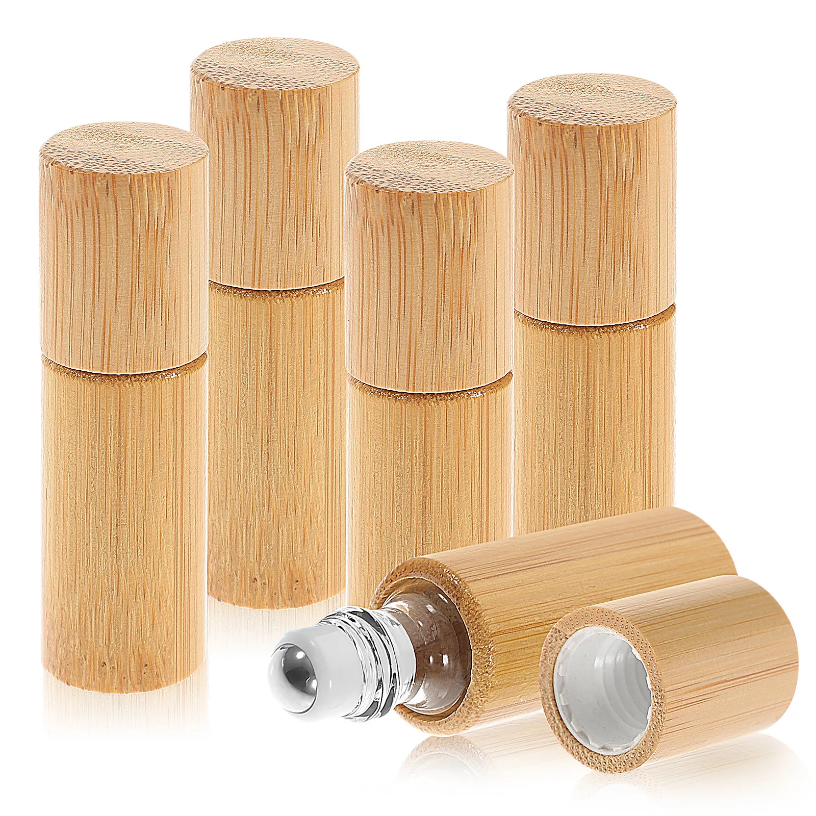 Набор из 5 бамбуковых роликовых флаконов: гладкие, ударопрочные емкости для эфирных масел, для путешествий, для парфюмерии, пустые стеклянные флаконы с роликовым аппликатором
Набор из 5 бамбуковых роликовых флаконов: гладкие, ударопрочные емкости для эфирных масел, для путешествий, для парфюмерии, пустые стеклянные флаконы с роликовым аппликатором