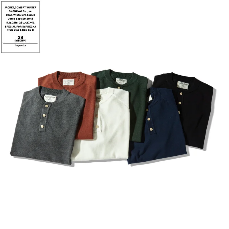 OKONKWO Heavy Duty Thick Knitted Henry Neck T-shirt Amekaji Shirt TEE Outdoor Fitness Sports Camping Half Sleeve Travel Riding
OKONKWO Heavy Duty Thick Knitted Henry Neck T-shirt Amekaji Shirt TEE Outdoor Fitness Sports Camping Half Sleeve Travel Riding