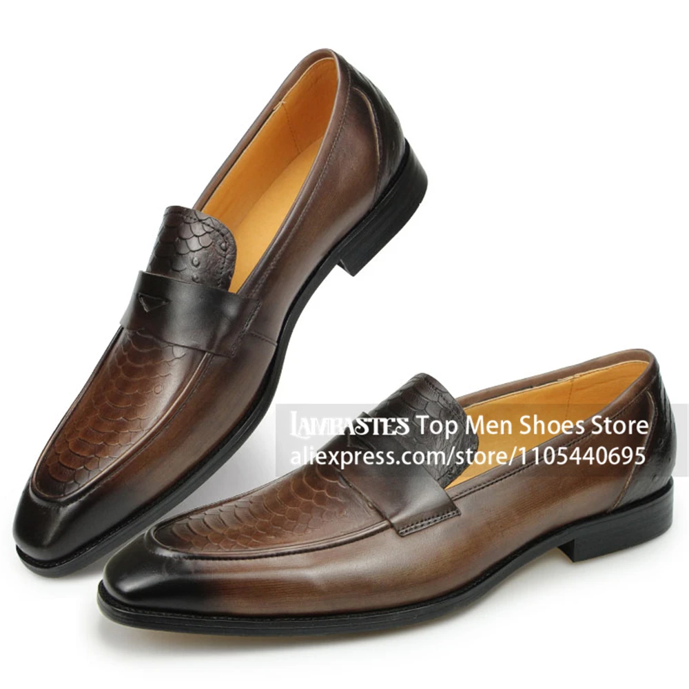 Men's Burnished Ombre Python Pattern Dress Shoes Hand Polished Gradient Craft Leather Wedding Shoes Luxury Business Formal Shoes
Men's Burnished Ombre Python Pattern Dress Shoes Hand Polished Gradient Craft Leather Wedding Shoes Luxury Business Formal Shoes
