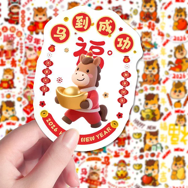 46/60 Sheets Cartoon Year Of The Horse Graffiti Stickers 2026 New Year Decorative Stickers For Laptop Mobile Phone Case Guitar
46/60 Sheets Cartoon Year Of The Horse Graffiti Stickers 2026 New Year Decorative Stickers For Laptop Mobile Phone Case Guitar
