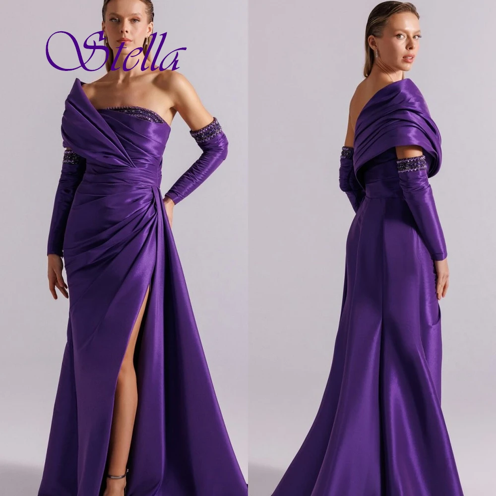 Customized Exquisite One Shoulder Sleeveless Evening Dress High Quality Satin Prom Dresses Delicate Crystal Bridal Party Gowns
Customized Exquisite One Shoulder Sleeveless Evening Dress High Quality Satin Prom Dresses Delicate Crystal Bridal Party Gowns