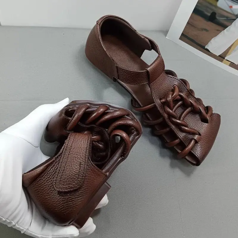 2026 Summer New Woven Roman Sandals For Women Breathable Hollow Vintage Flat Soft Sole Cage Shoes
2026 Summer New Woven Roman Sandals For Women Breathable Hollow Vintage Flat Soft Sole Cage Shoes