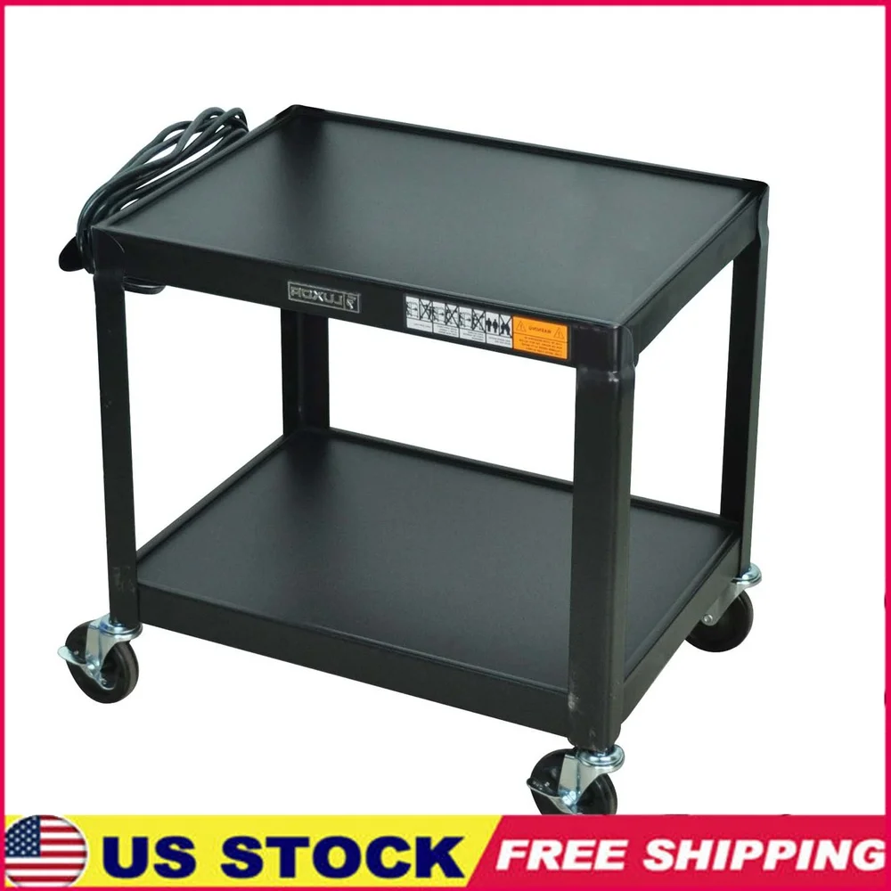 Steel Height Adjustable AV Utility Cart with Electric Outlets 3-Outlet Shelf System Mobile Utility Table Office Home Use
Steel Height Adjustable AV Utility Cart with Electric Outlets 3-Outlet Shelf System Mobile Utility Table Office Home Use