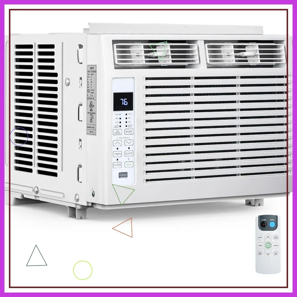 6000 BTU Window Air Conditioner, Cools 250 sq.ft, 4 Fan Speeds, 24H Timer, Sleep Mode, Dry Mode
6000 BTU Window Air Conditioner, Cools 250 sq.ft, 4 Fan Speeds, 24H Timer, Sleep Mode, Dry Mode
