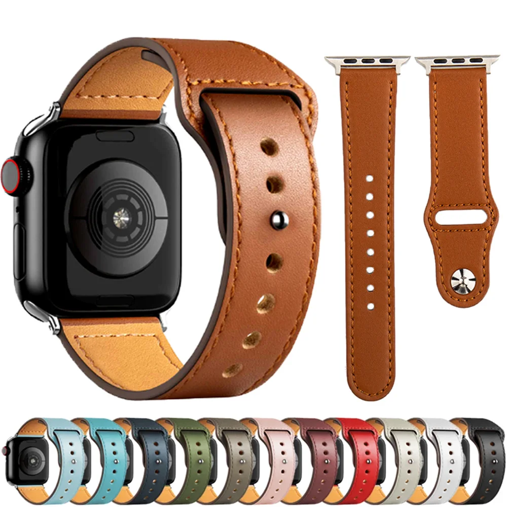 Premium Leather Strap For Apple Watch Band Male Lady Series 7 SE 6 5 4 3 45mm 40mm Watch For iWatch 42mm38mm 41mm Bracelet
Premium Leather Strap For Apple Watch Band Male Lady Series 7 SE 6 5 4 3 45mm 40mm Watch For iWatch 42mm38mm 41mm Bracelet