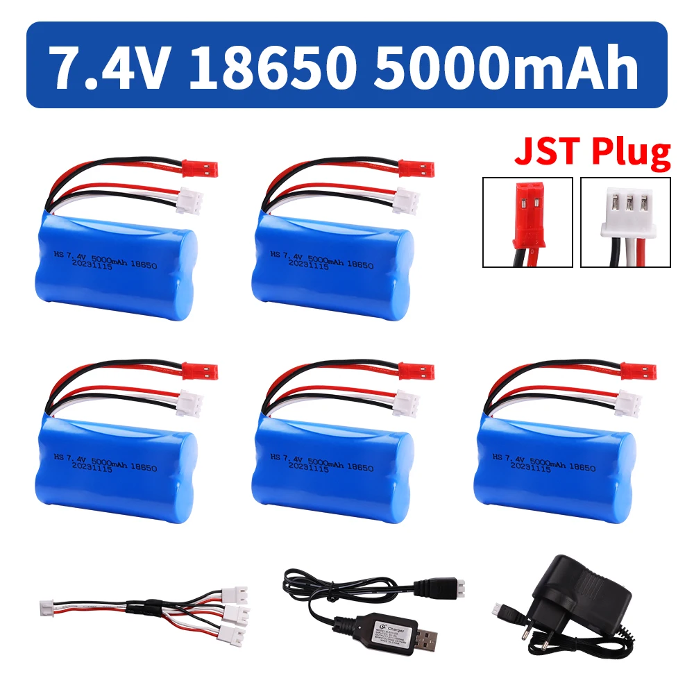 7.4V 5000mAh 18650 2S JST PLUG lipo battery For Remote Control helicopter Car Boats Toys parts upgrade 7.4V Li-po battery
7.4V 5000mAh 18650 2S JST PLUG lipo battery For Remote Control helicopter Car Boats Toys parts upgrade 7.4V Li-po battery