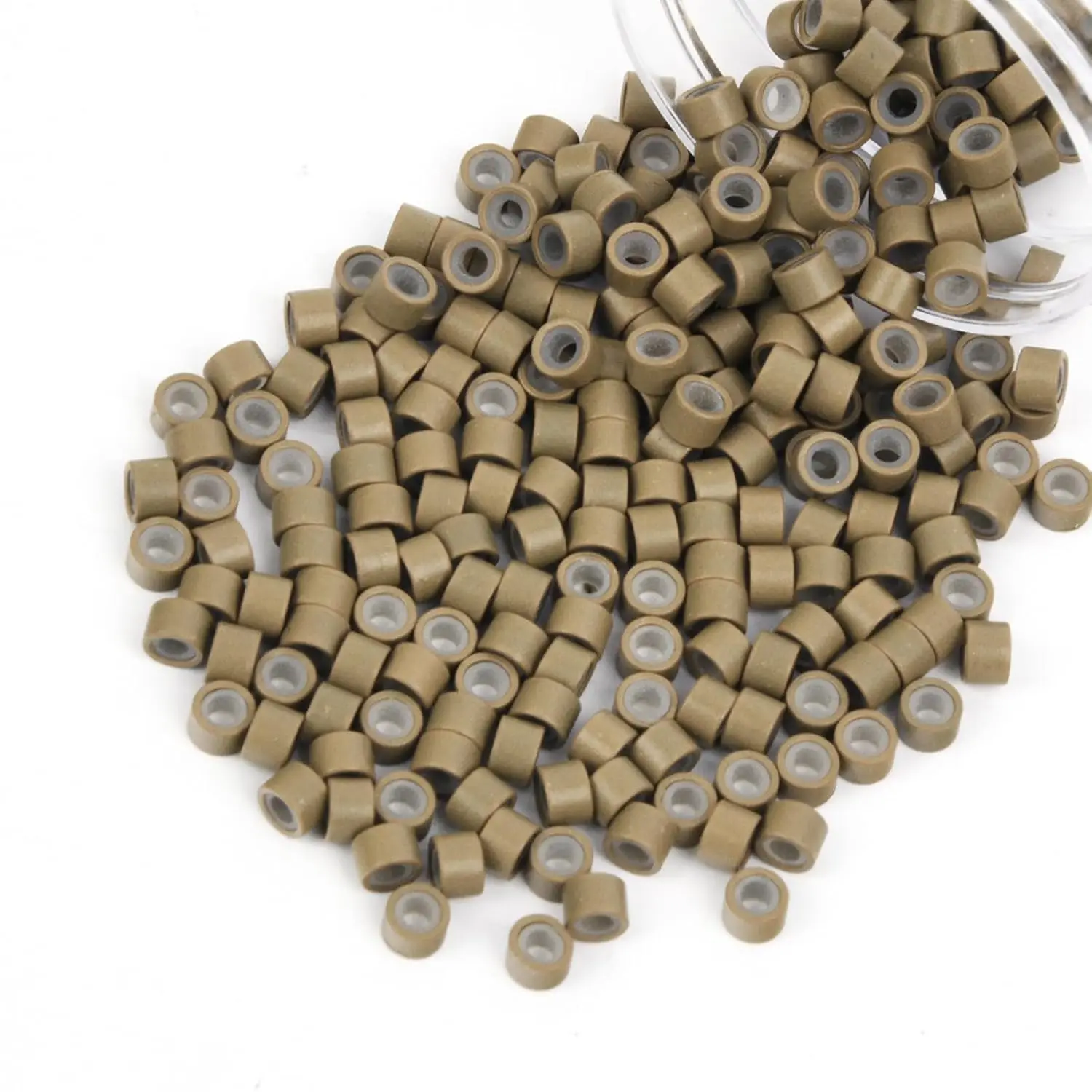 200Pcs 4mm Silicone Lined Micro Ring Beads for Hair Extensions 5 Colors (Light Brown)
200Pcs 4mm Silicone Lined Micro Ring Beads for Hair Extensions 5 Colors (Light Brown)