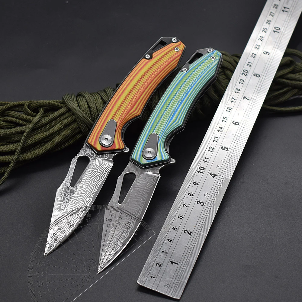Damascus Steel folding knives outdoor tool knives camping portable handmade knives fishbone pattern G10 handle
Damascus Steel folding knives outdoor tool knives camping portable handmade knives fishbone pattern G10 handle