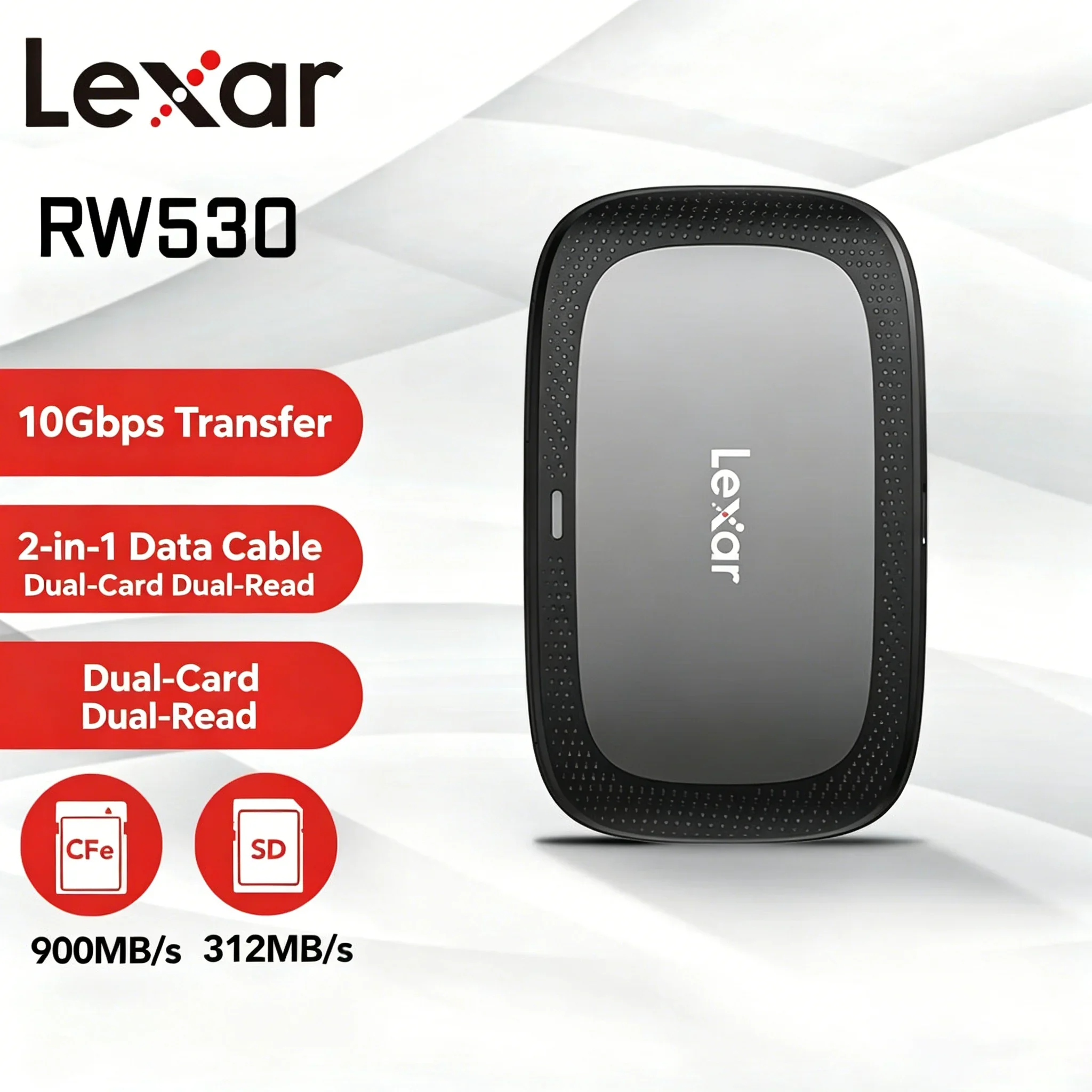 Lexar RW530 CFexpress Type A Card Reader 10Gbps 8K 2-in-1 Hi Speed USB 3.2 Gen2 SD and CFE Card Reader USB Type C Interface
Lexar RW530 CFexpress Type A Card Reader 10Gbps 8K 2-in-1 Hi Speed USB 3.2 Gen2 SD and CFE Card Reader USB Type C Interface