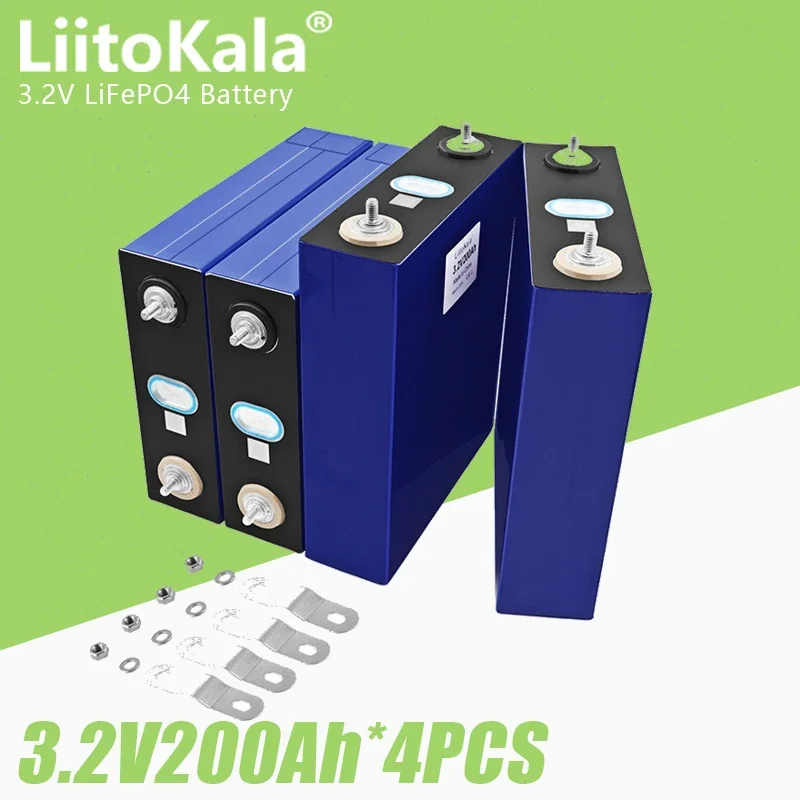 4pcs LiitoKala 3.2V 200Ah LiFePO4 Battery Lithium iron phosphate batteries For Inverter Campers Golf Cart Off-Road Solar Wind
4pcs LiitoKala 3.2V 200Ah LiFePO4 Battery Lithium iron phosphate batteries For Inverter Campers Golf Cart Off-Road Solar Wind