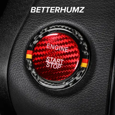 BETTERHUMZ In Fibra di Carbonio Per Mercedes Benz W204 W205 W212 Classe CE Motore Auto Start Stop Pulsante Trim Anello Adesivo Accessori